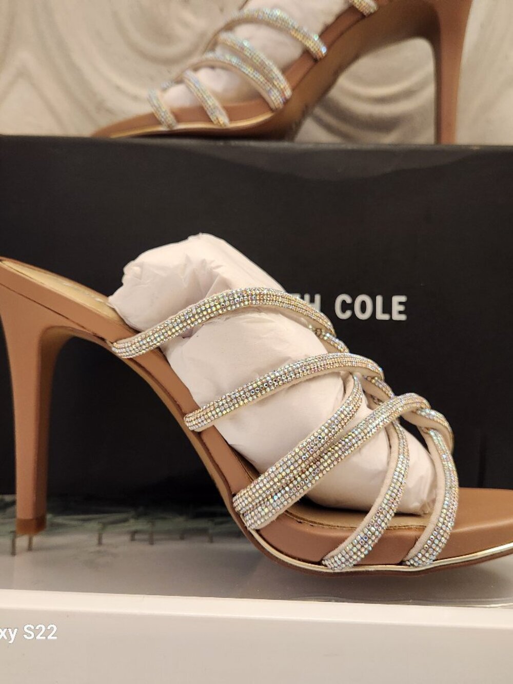 Kenneth Cole NY "Brooke 95" Twist Jeweled Heeled Sandals. NIB. Size Various